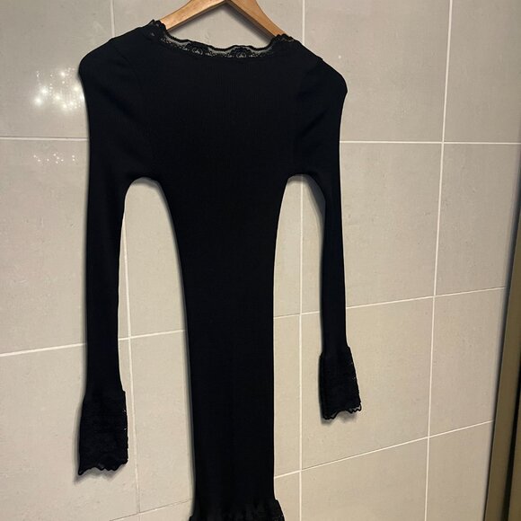 Silk Cotton Ribbed Stretch Body Con Dress - Picture 4 of 5